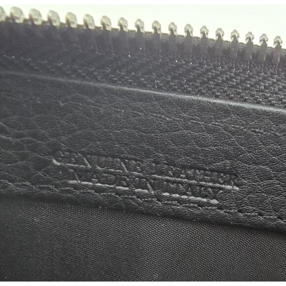 Valentina Black Leather Women's Wallet Zip Around Soft Pebbled Made in Italy NEW - Picture 6 of 6